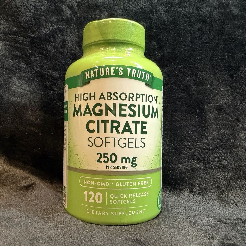 Magnesium Citrate 250mg 120 Softgels High Absorption Nature's Truth Exp. 3/27